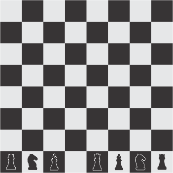 Posicionamento das peças no tabuleiro de xadrez. 